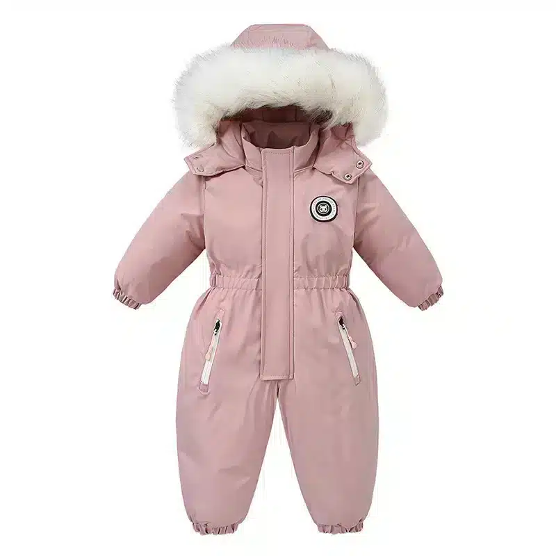 Wärmer Winteroverall für Babys aus Samt in Blau – 08-pink , 4T (110cm)