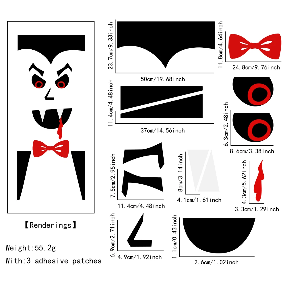 DIY Halloween Fensterstickers mit Kürbis und Gespenster لعام – 05 , 1PCS