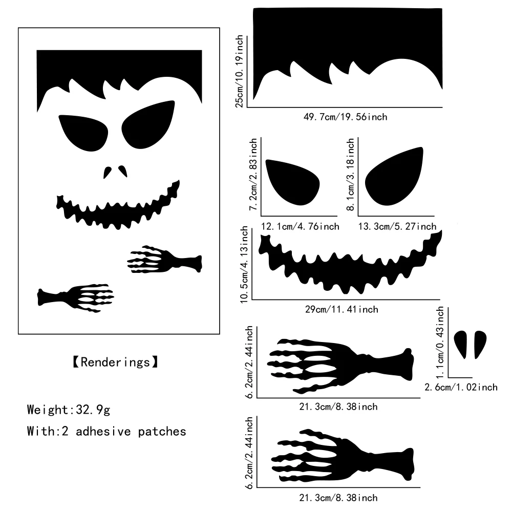 DIY Halloween Fensterstickers mit Kürbis und Gespenster لعام – 04 , 1PCS