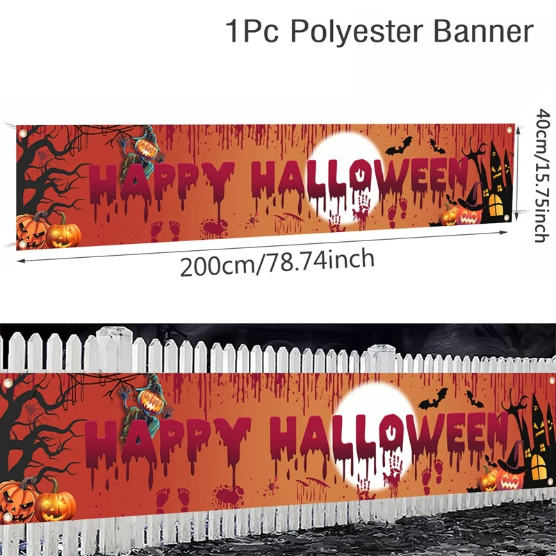 Leuchtendes Halloween Kürbisbanner für schaurige Feste – 7