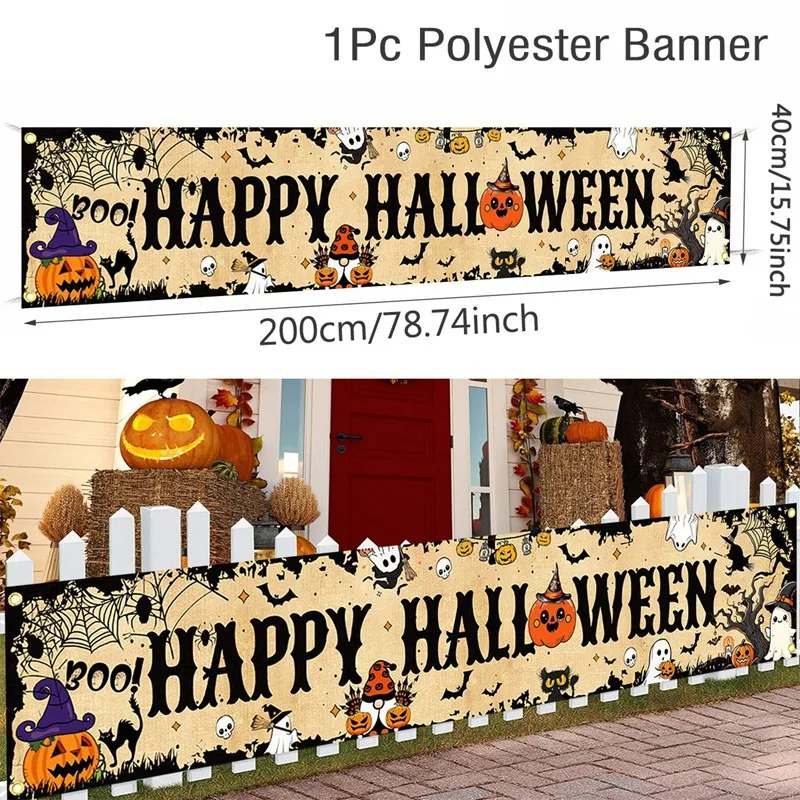 Leuchtendes Halloween Kürbisbanner für schaurige Feste – 1