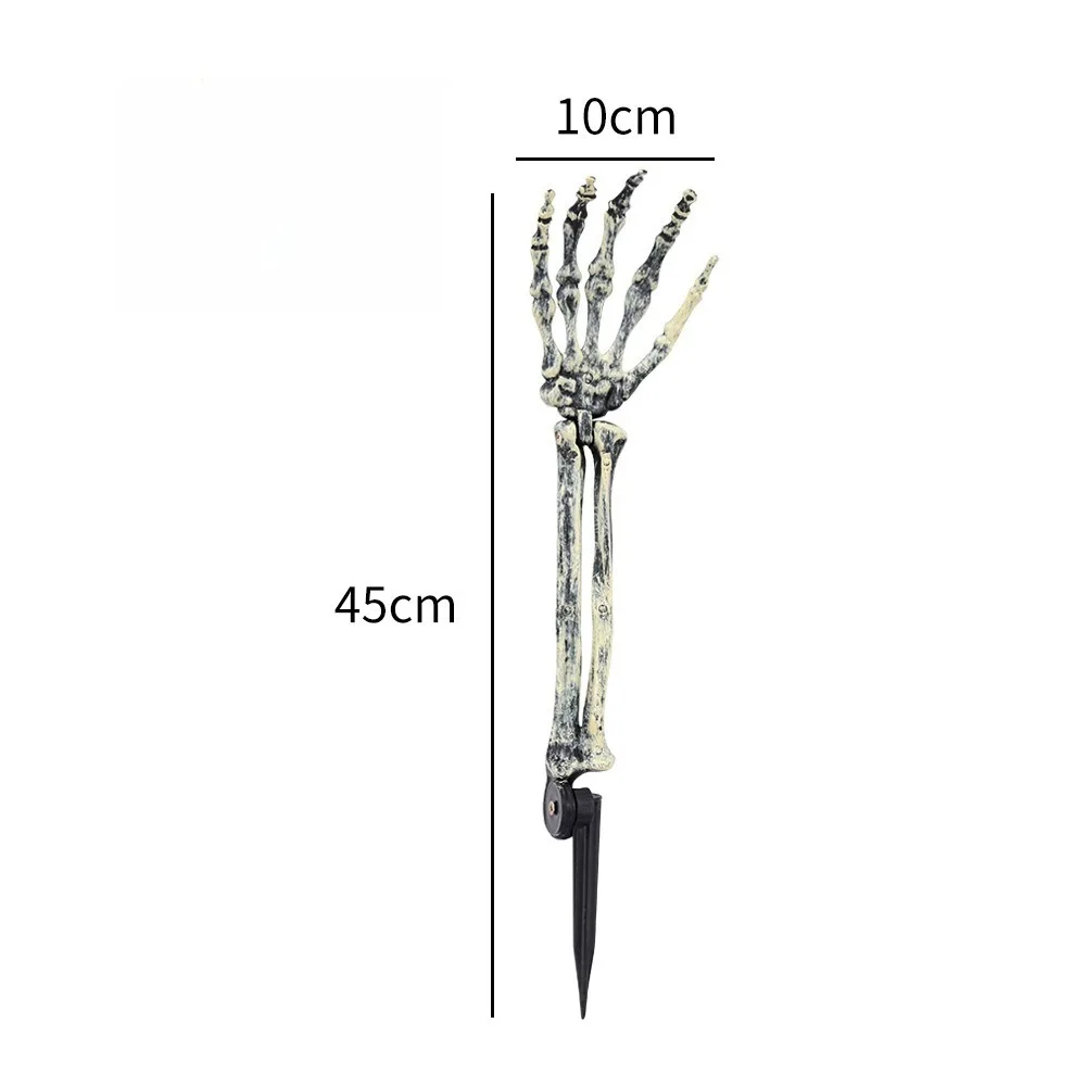 Gruselige Halloween Deko mit realistischem Skelett Kopf und Händen – Gradient