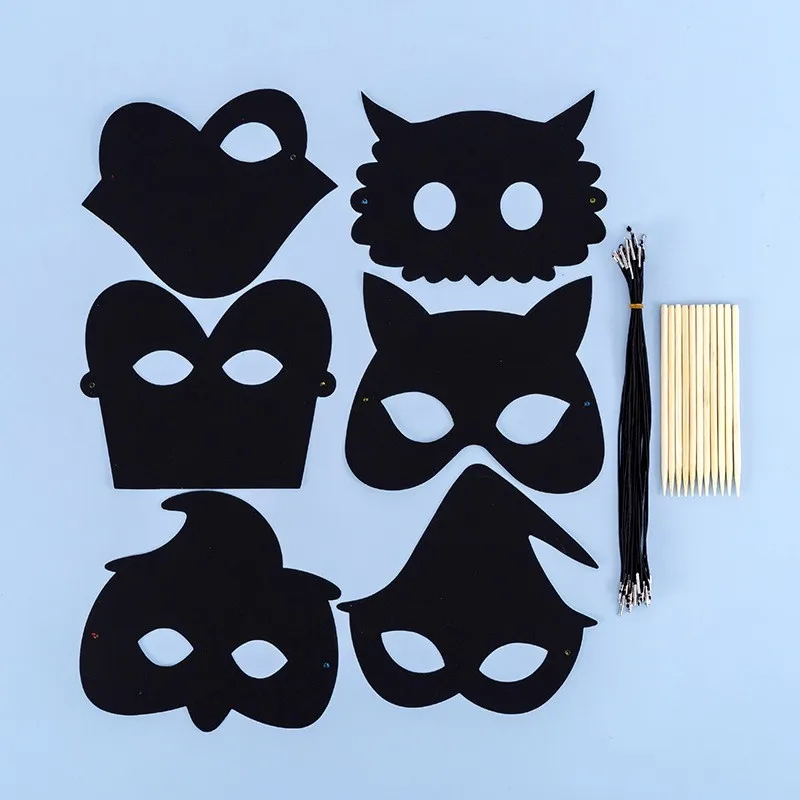 Bunte Halloween-Masken zum Basteln und Dekorieren für Partys – Style D