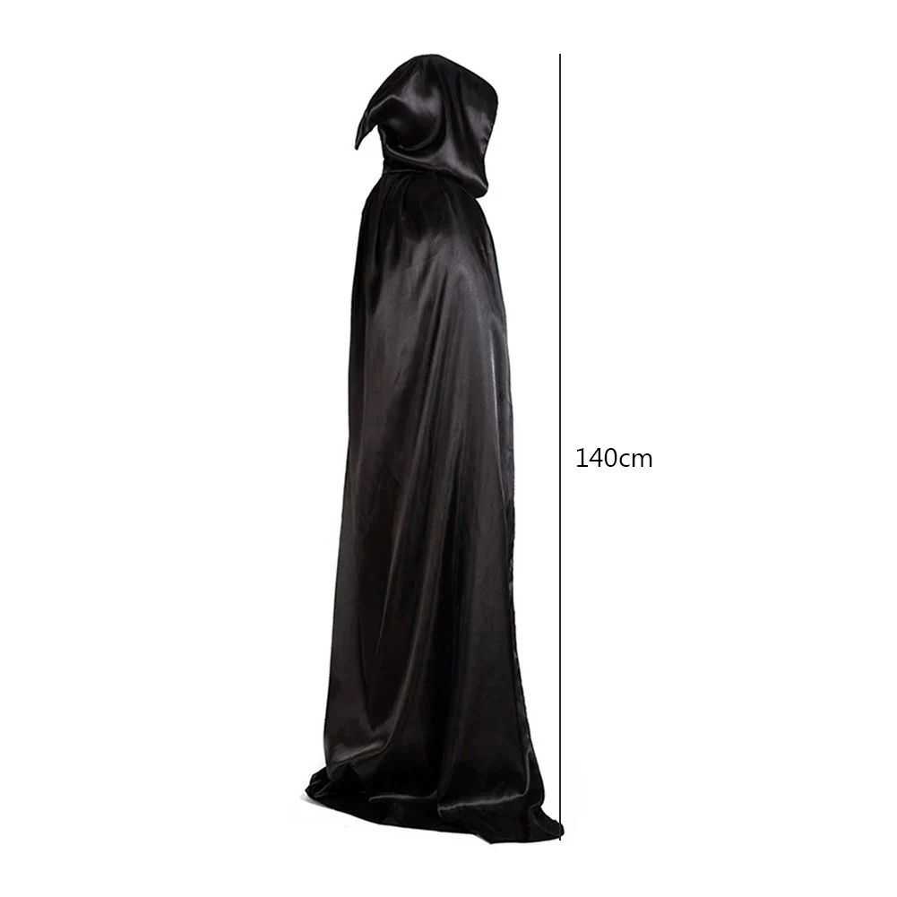 Schwarze Kapuze für Halloween Vampire und Hexenkostüm – 140cm