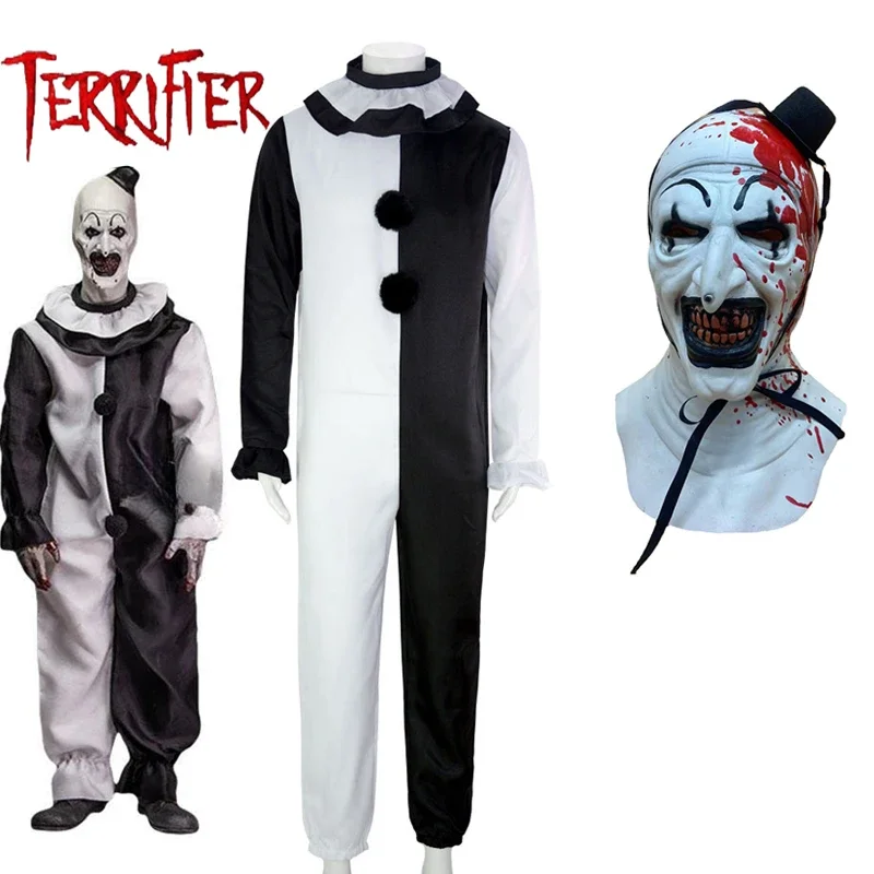 Art der Clown Kostümset für Halloween im blutigen Stil – Costume and mask C , M