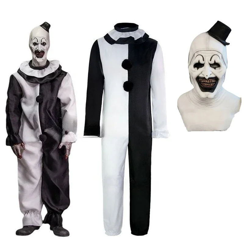 Art der Clown Kostümset für Halloween im blutigen Stil – Costume and mask A , M