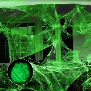 Leuchtende Spinnennetze für schaurige Halloween Dekorationen