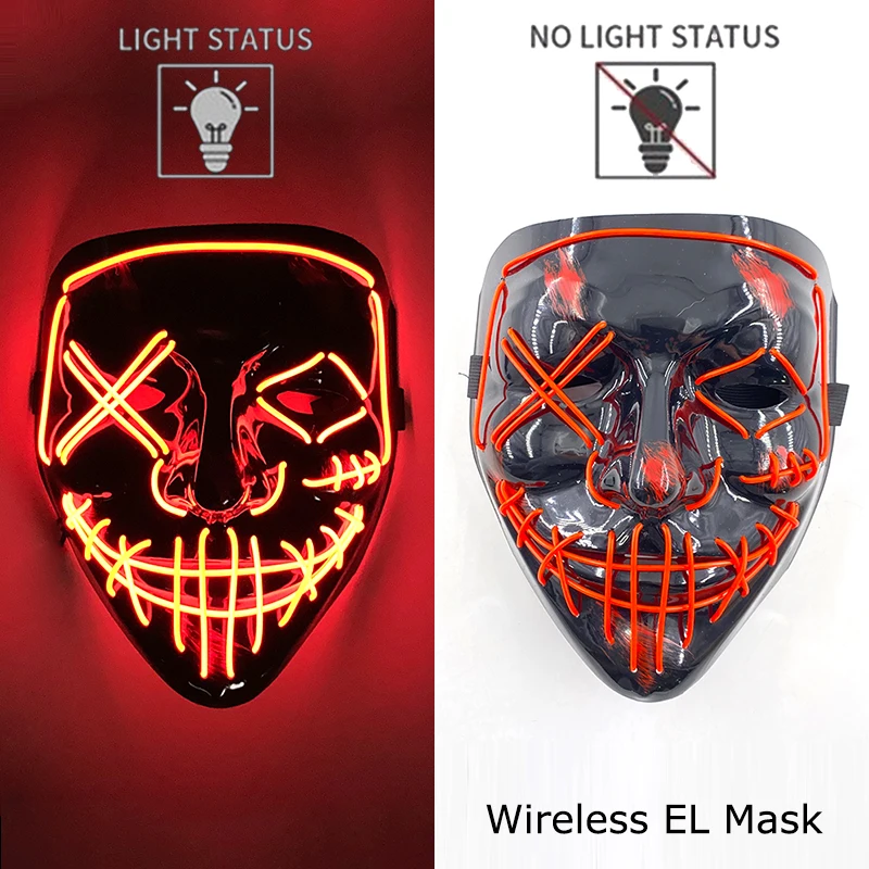 Neon leuchtende Halloween Gesichtsmasken für gruselige Festlichkeiten – style 25