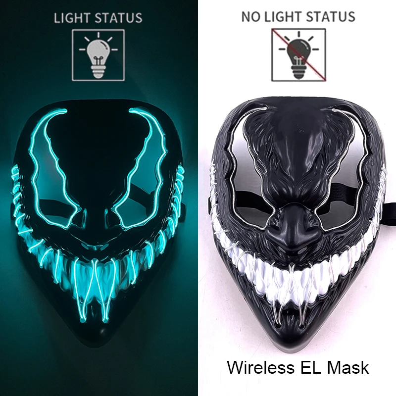 Neon leuchtende Halloween Gesichtsmasken für gruselige Festlichkeiten – style 24
