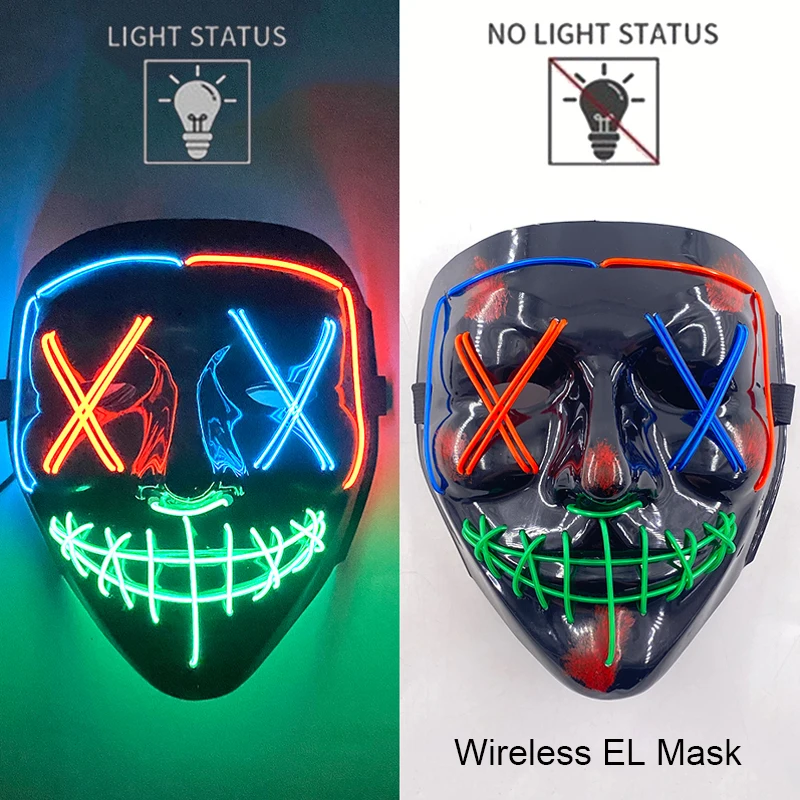 Neon leuchtende Halloween Gesichtsmasken für gruselige Festlichkeiten – style 23