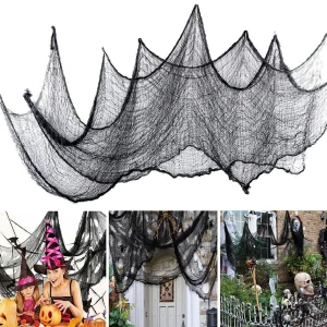Creepy Schwarzes Gespenstergewebe für Halloween Deko Wohnung