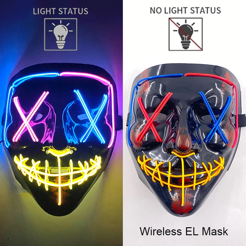 Neon leuchtende Halloween Gesichtsmasken für gruselige Festlichkeiten – style 22