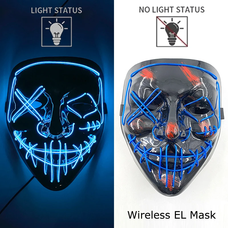 Neon leuchtende Halloween Gesichtsmasken für gruselige Festlichkeiten – Style 21