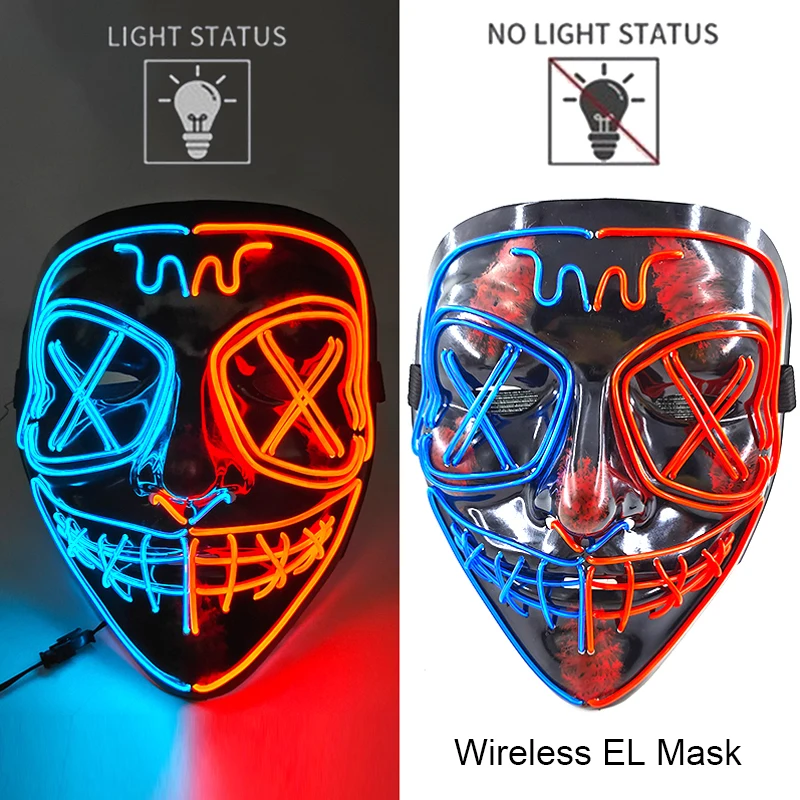 Neon leuchtende Halloween Gesichtsmasken für gruselige Festlichkeiten – style 20