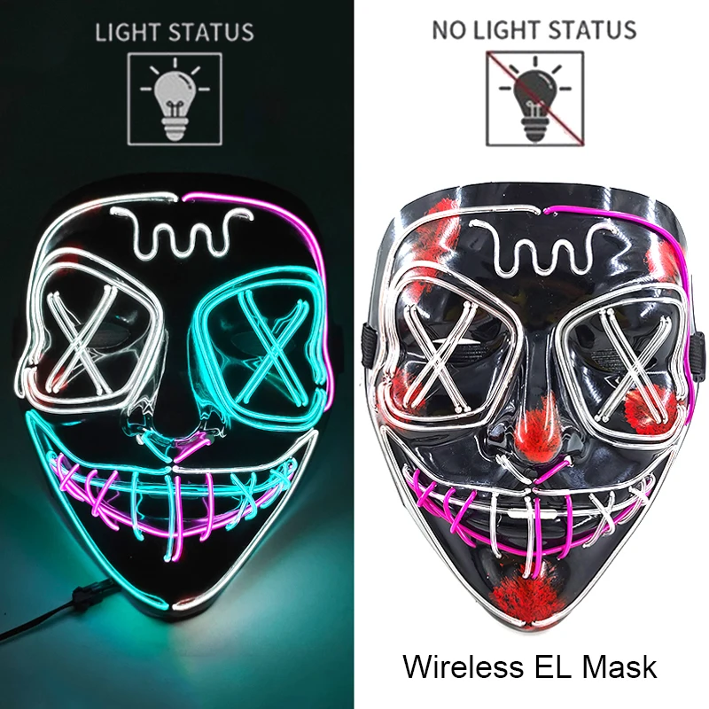 Neon leuchtende Halloween Gesichtsmasken für gruselige Festlichkeiten – Style 18