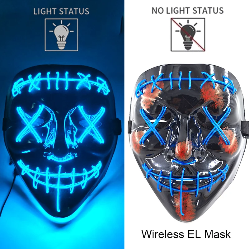 Neon leuchtende Halloween Gesichtsmasken für gruselige Festlichkeiten – style 17