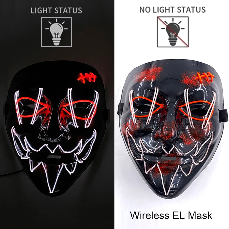 Neon leuchtende Halloween Gesichtsmasken für gruselige Festlichkeiten – Style 15