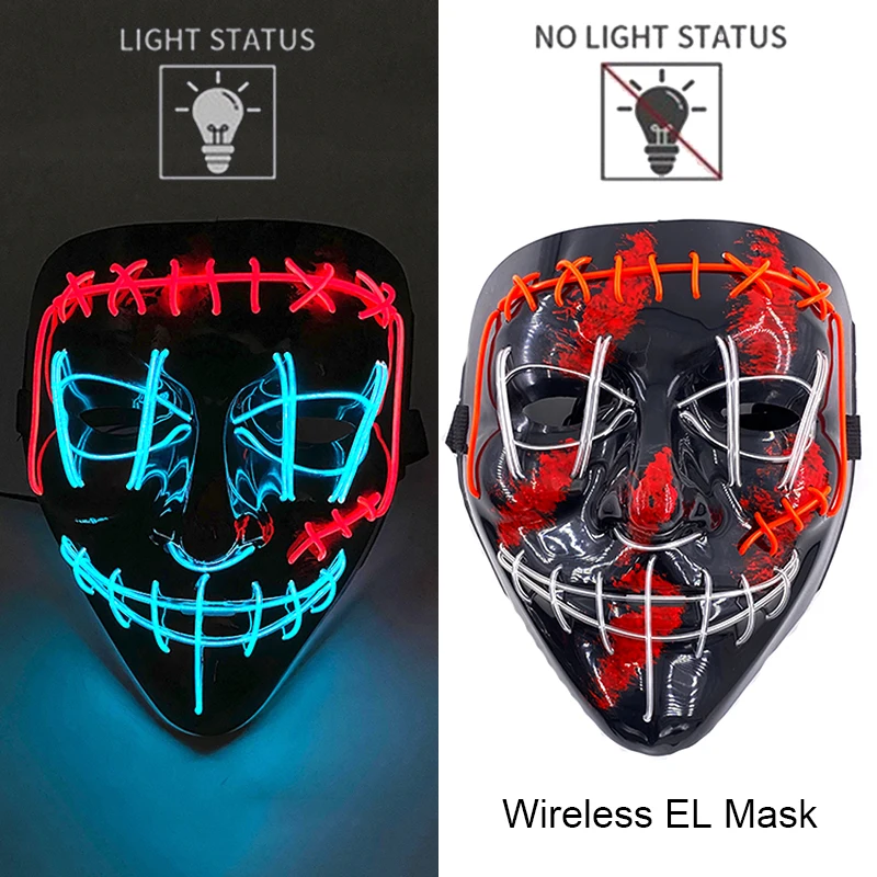 Neon leuchtende Halloween Gesichtsmasken für gruselige Festlichkeiten – Style 14