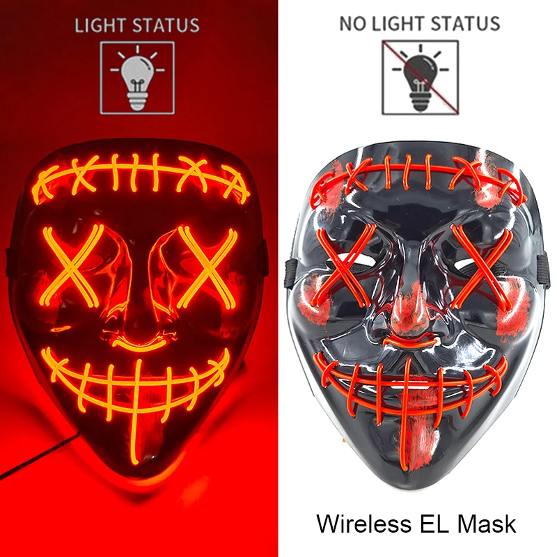 Neon leuchtende Halloween Gesichtsmasken für gruselige Festlichkeiten – Style 11