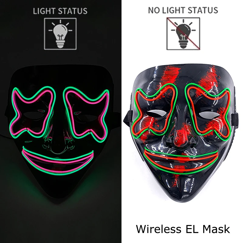 Neon leuchtende Halloween Gesichtsmasken für gruselige Festlichkeiten – Style 9