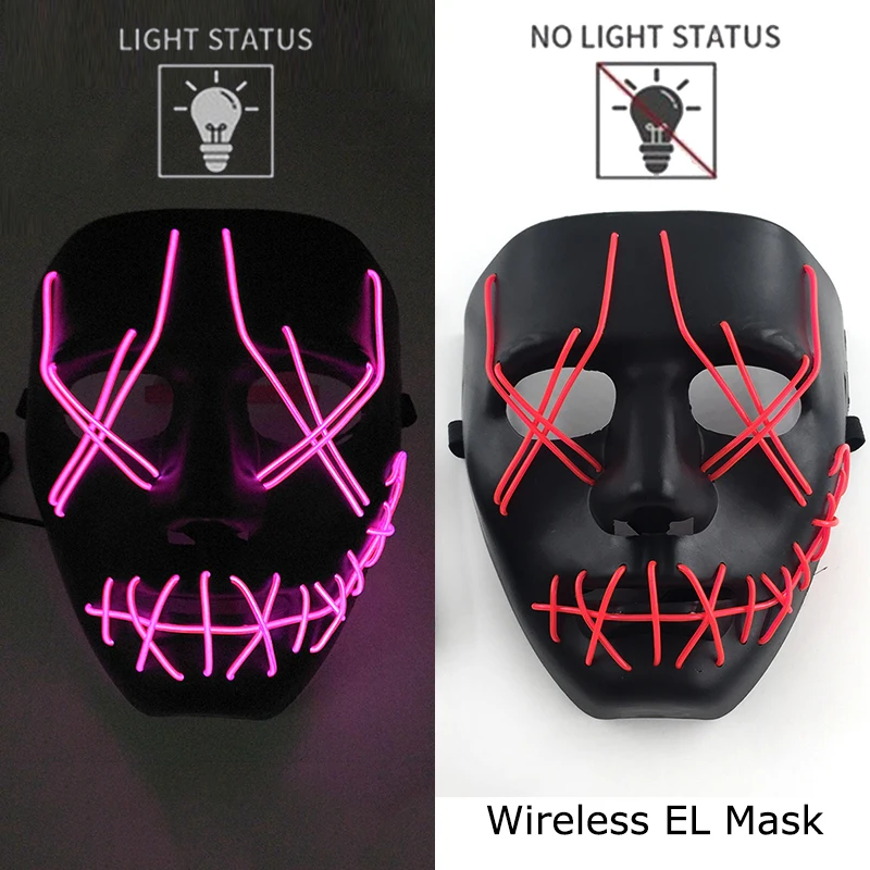 Neon leuchtende Halloween Gesichtsmasken für gruselige Festlichkeiten – Style 7