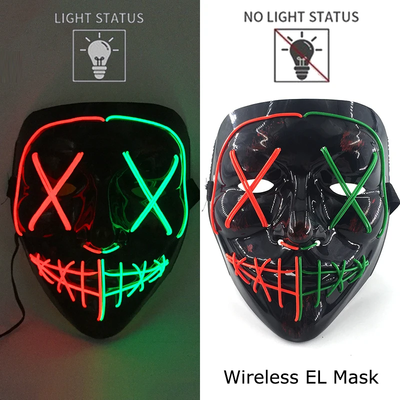 Neon leuchtende Halloween Gesichtsmasken für gruselige Festlichkeiten – Style 4