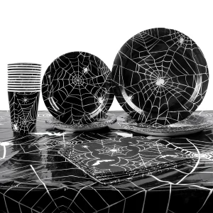 Gespenstische Pappteller und -becher für Halloweenfeiern