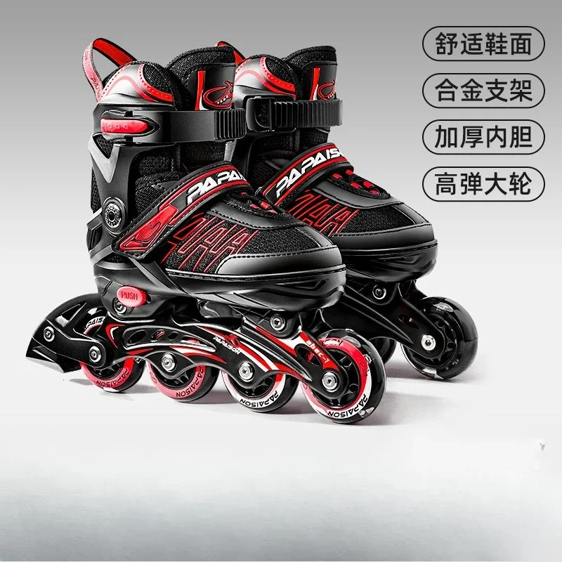 Profi-Rollschuhe für Anfänger in den Farben Rot und Schwarz – Full flash 26-31