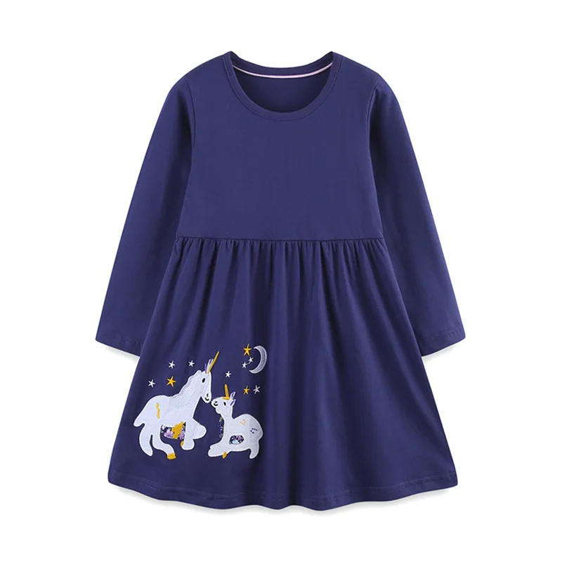 Katzenfeen-Langärmliges Kleid aus Baumwolle für Mädchen – 6T , CHINA