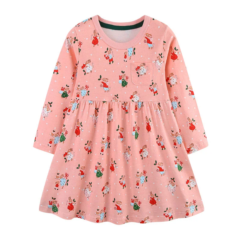 Tierisch schöner festlicher Baumwollkleid für Mädchen im Herbst – 7T , CHINA