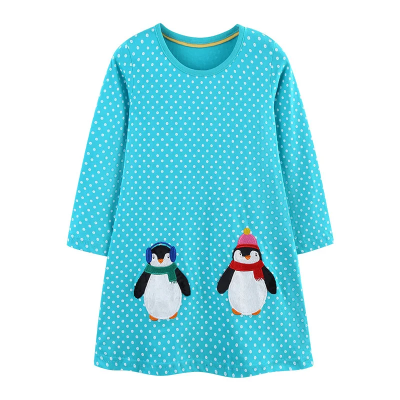 K hübsche Baumwoll-Kleid mit Tierstickerei für Mädchen – 6T , CHINA