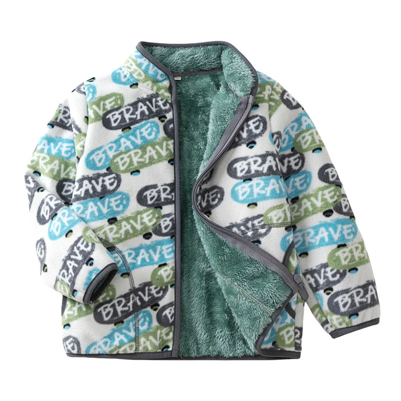 Schicke Tiermuster-Fleecejacke für Kinder im Winter – 4T , CHINA