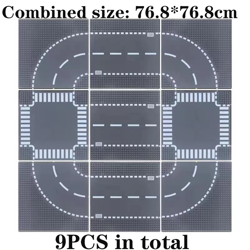 Stadtstraße Bauplatte für kreative Bauprojekte – 9PCS-175