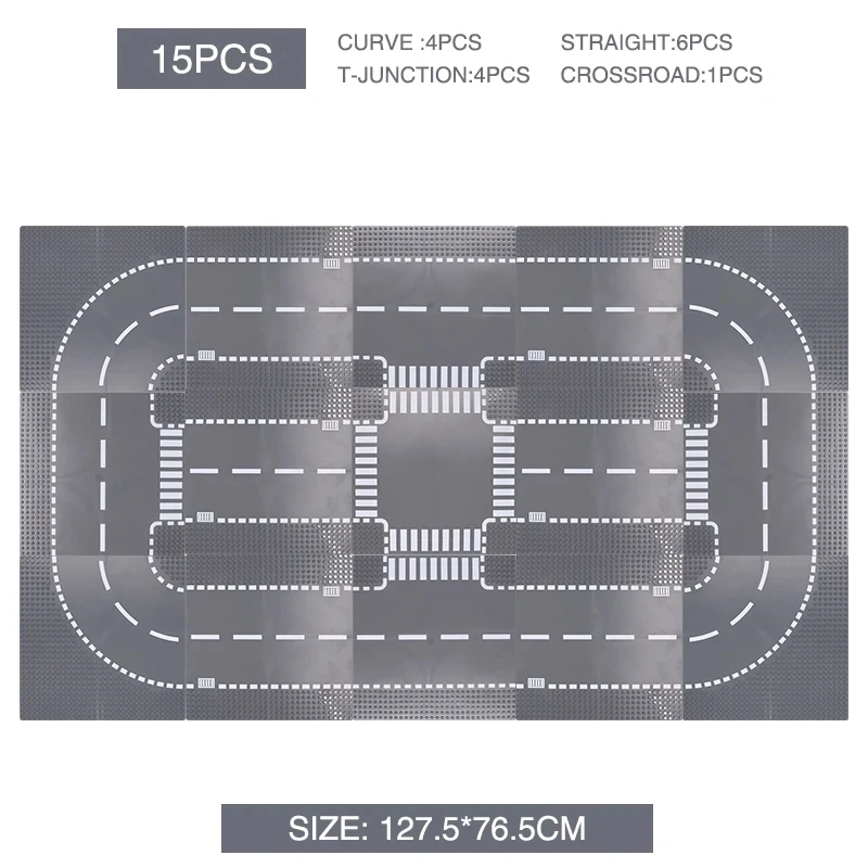 Stadtstraße Bauplatte für kreative Bauprojekte – 15pcs