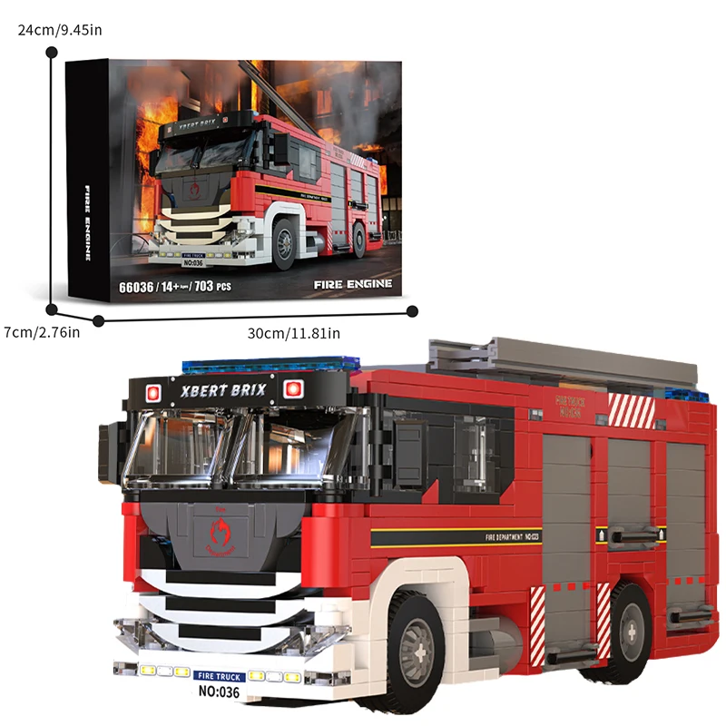 "704 Teile Feuerwehrfahrzeug Baukasten für kreative Kinder" – Bild 6