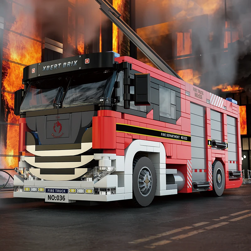 704 Teile Feuerwehrfahrzeug Baukasten für kreative Kinder