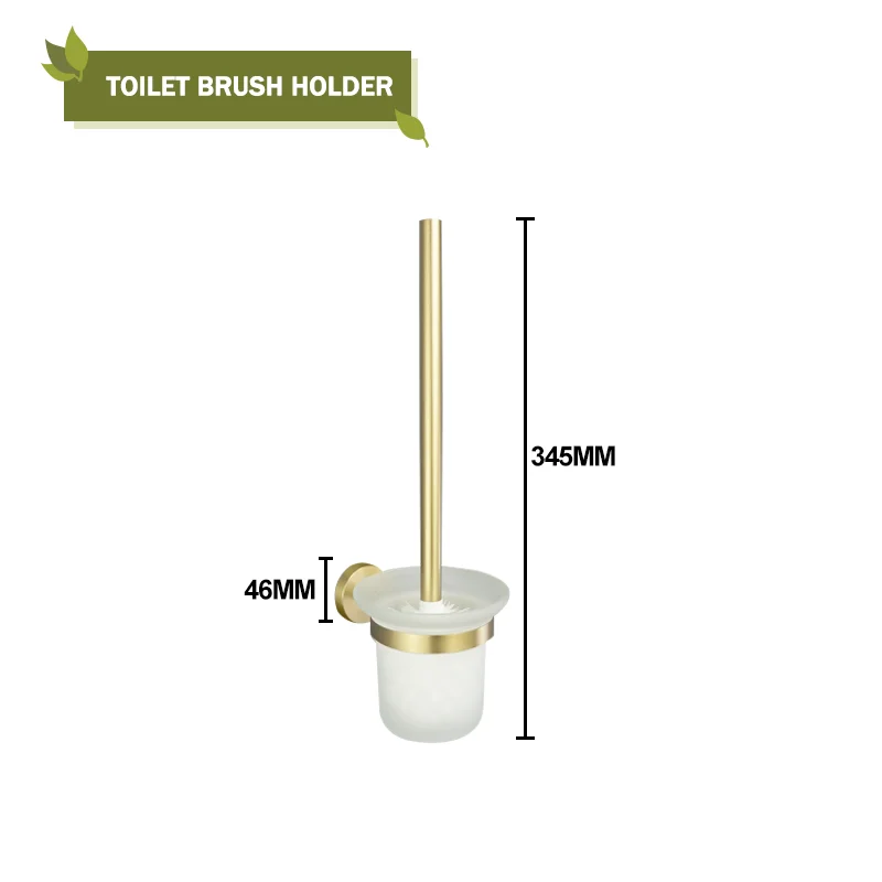 Elegantes Badezimmer-Set mit gebürstetem Gold für Aufbewahrung – BG Toilet Brush