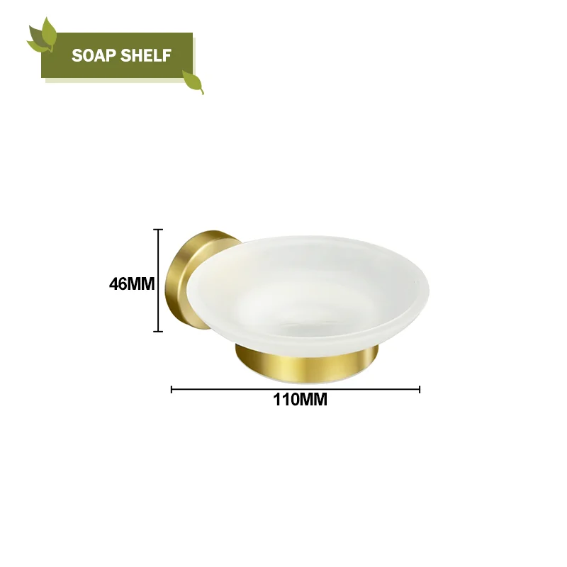 Elegantes Badezimmer-Set mit gebürstetem Gold für Aufbewahrung – BG Soap Dish