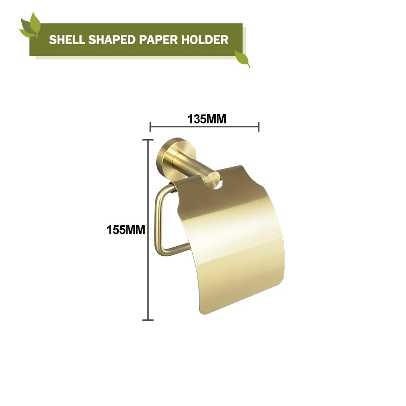 Elegantes Badezimmer-Set mit gebürstetem Gold für Aufbewahrung – BG Paper Holder B