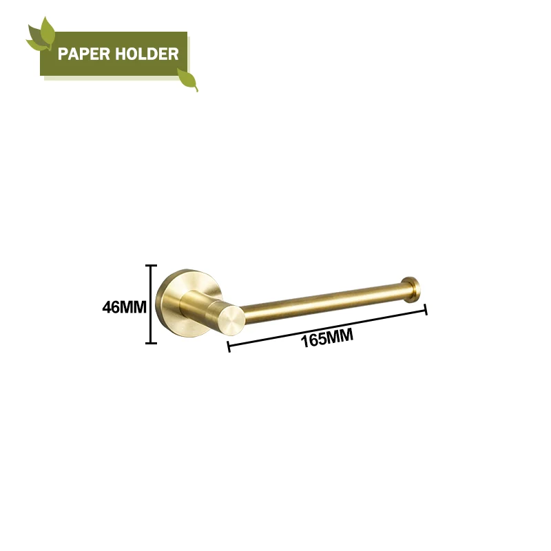 Elegantes Badezimmer-Set mit gebürstetem Gold für Aufbewahrung – BG Paper Holder A