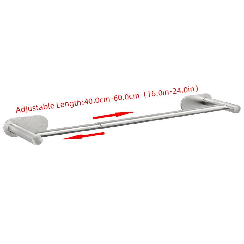 Vielseitiges Badezimmer-Set aus gebürstetem Nickel für Handtücher und mehr – Towel Bar Silver