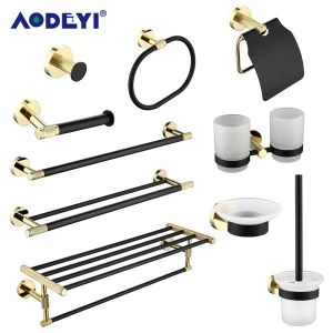 Elegantes Badezimmer-Set mit Handtuchhalter und Haken