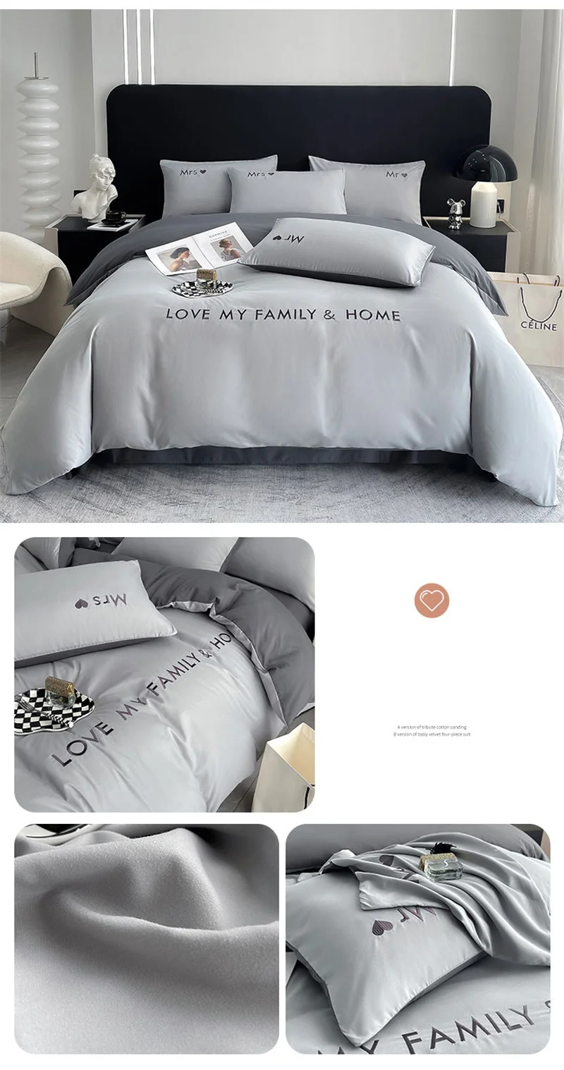 Luxuriöses Nordic-Bettwäsche-Set aus ägyptischer Baumwolle für alle Größen – Bild 2
