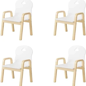 Getone Set von 4 höhenverstellbaren Kinderstühlen in Weiß