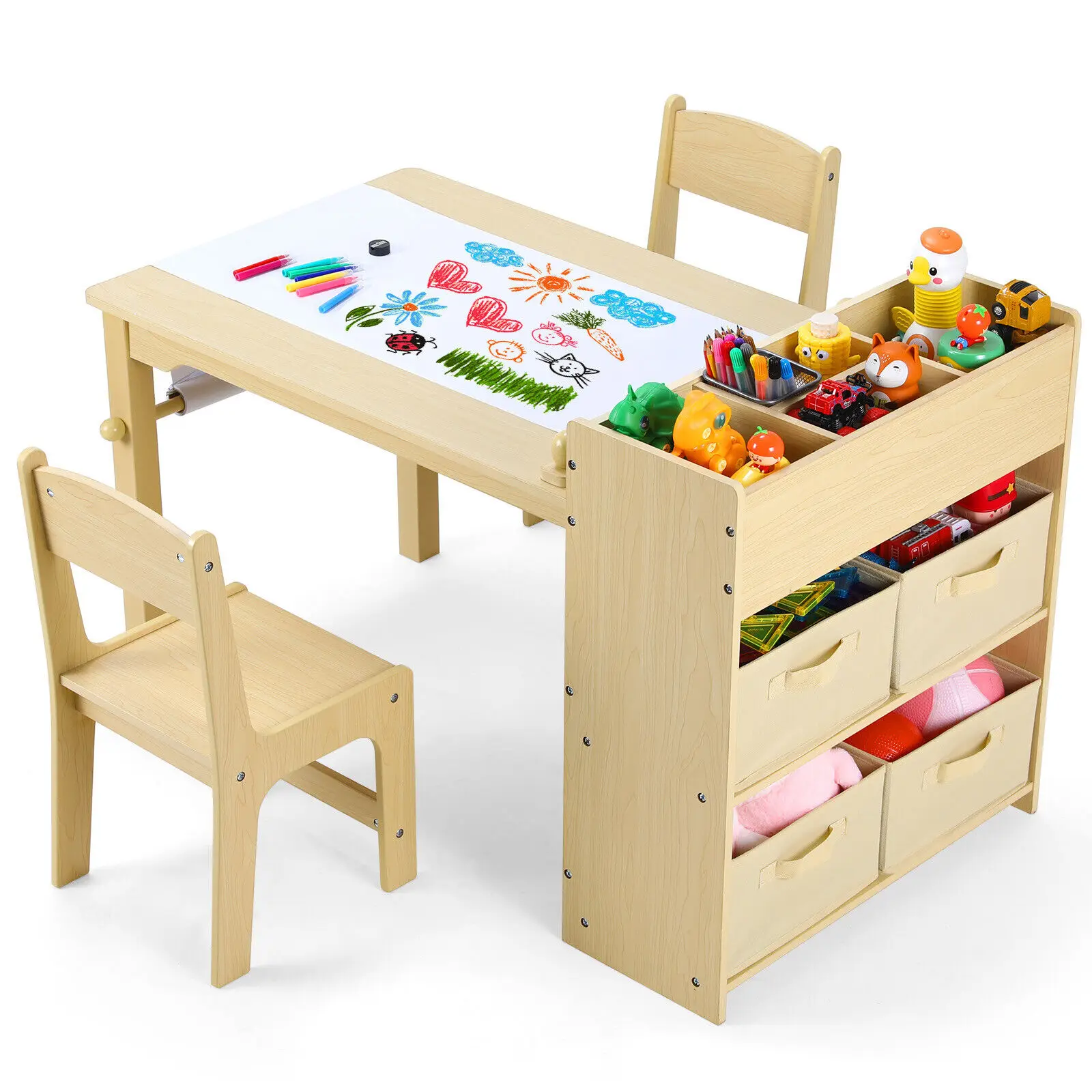 Kreativer Kinderkunst Tisch und Stuhl Set mit Stauraum - GERMANY