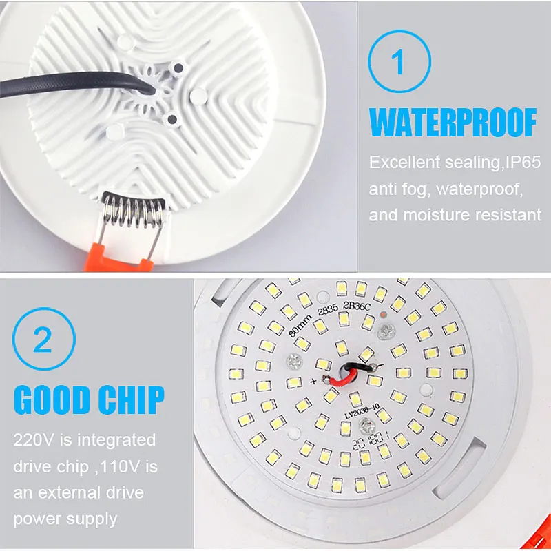 Wasserdichtes LED-Deckenlicht für Badezimmer und Küche, dimmbar – Bild 5