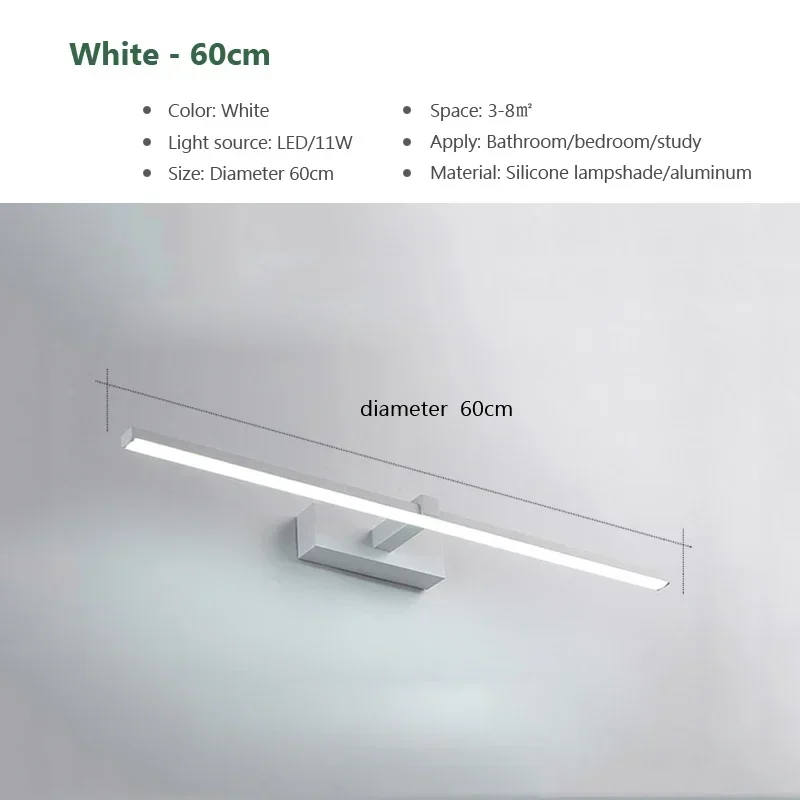 Moderne LED-Wandleuchte für das Badezimmer mit drei Farben – White60 , Warm White 3000k