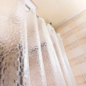 Transparente Duschvorhang mit Haken – Wasserdicht und Pflegeleicht