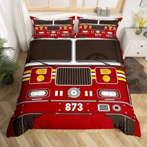 Feuerwehrwagen Bettwäsche Set für Kinder in Rot