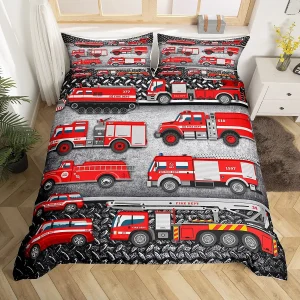 Feuerwehrwagen Bettwäsche Set für Kinder in Rot